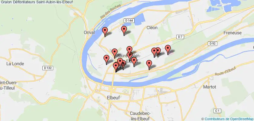 plan défibrillateurs Saint-Aubin-lès-Elbeuf