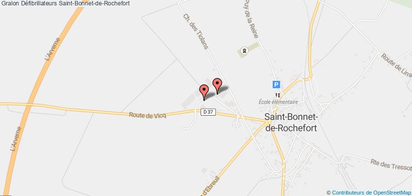 plan défibrillateurs Saint-Bonnet-de-Rochefort