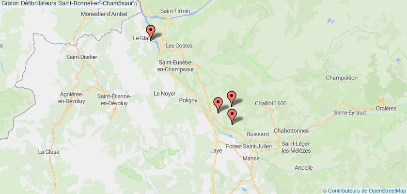 plan défibrillateurs Saint-Bonnet-en-Champsaur
