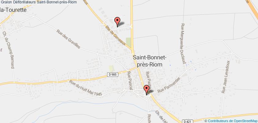 plan défibrillateurs Saint-Bonnet-près-Riom