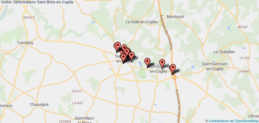 plan défibrillateurs Saint-Brice-en-Coglès