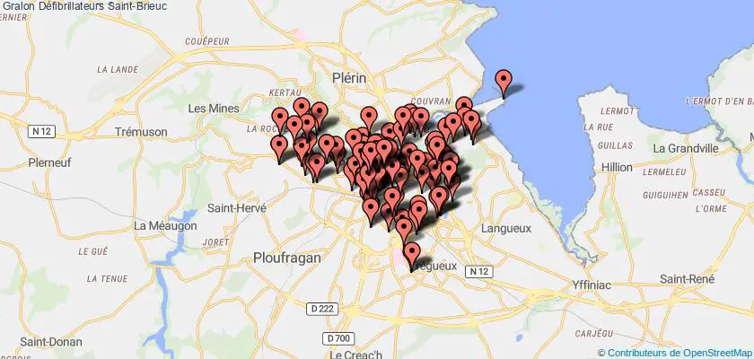 plan défibrillateurs Saint-Brieuc