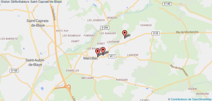 plan défibrillateurs Saint-Caprais-de-Blaye