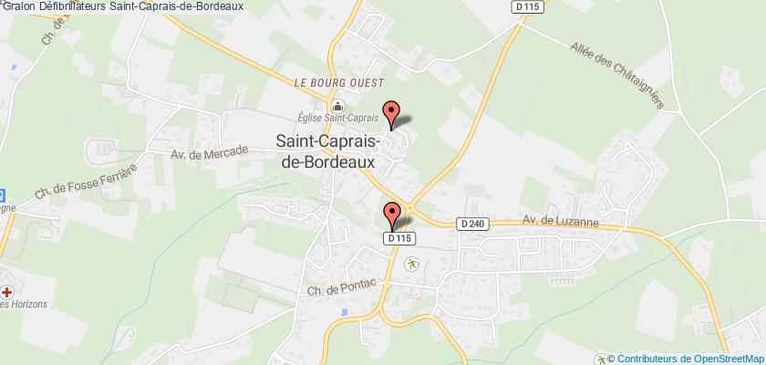 plan défibrillateurs Saint-Caprais-de-Bordeaux