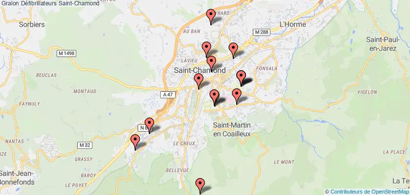 plan défibrillateurs Saint-Chamond