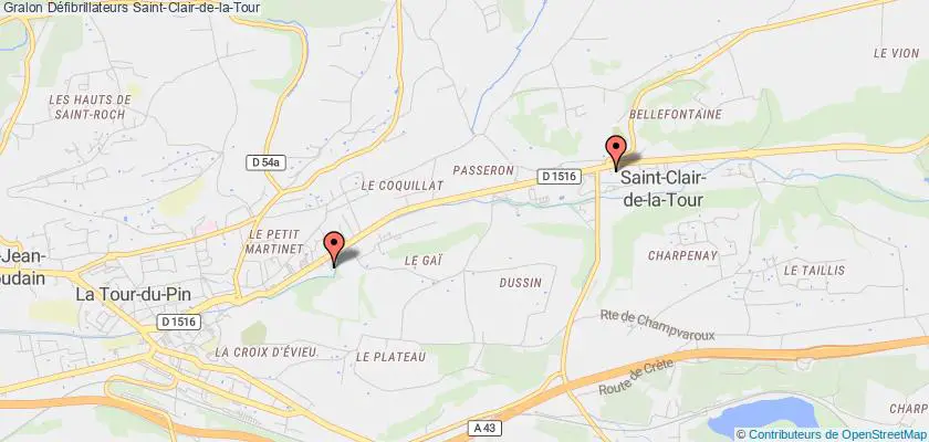 plan défibrillateurs Saint-Clair-de-la-Tour