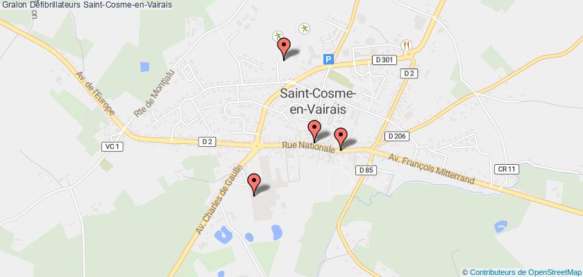 plan défibrillateurs Saint-Cosme-en-Vairais