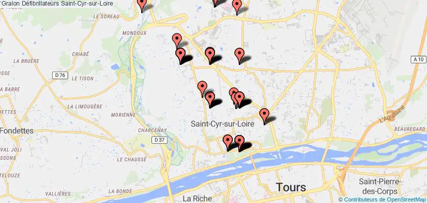 plan défibrillateurs Saint-Cyr-sur-Loire
