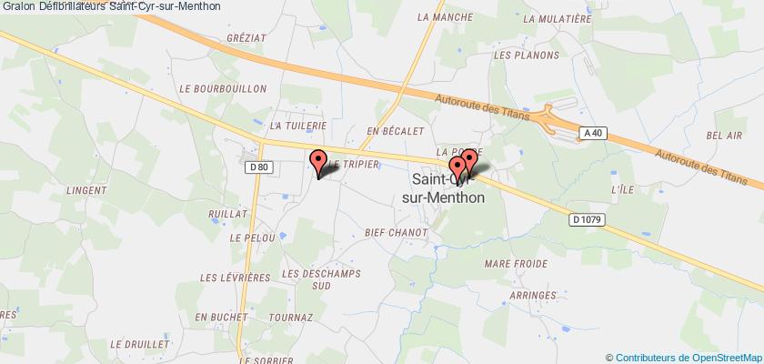 plan défibrillateurs Saint-Cyr-sur-Menthon
