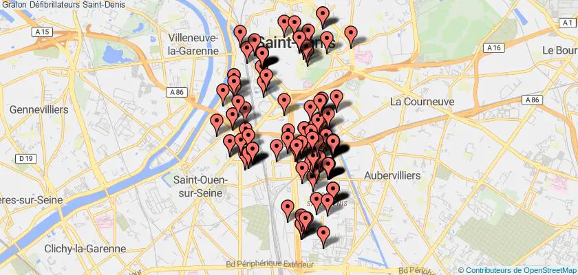 plan défibrillateurs Saint-Denis