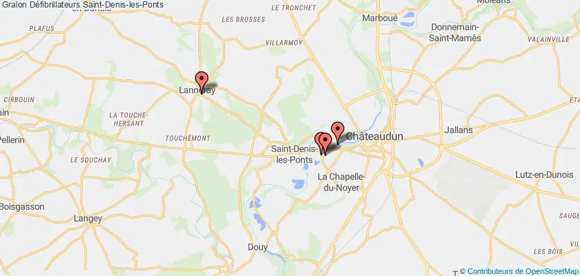 plan défibrillateurs Saint-Denis-les-Ponts