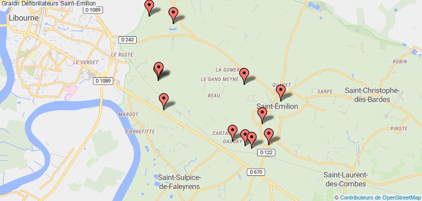 plan défibrillateurs Saint-Emilion