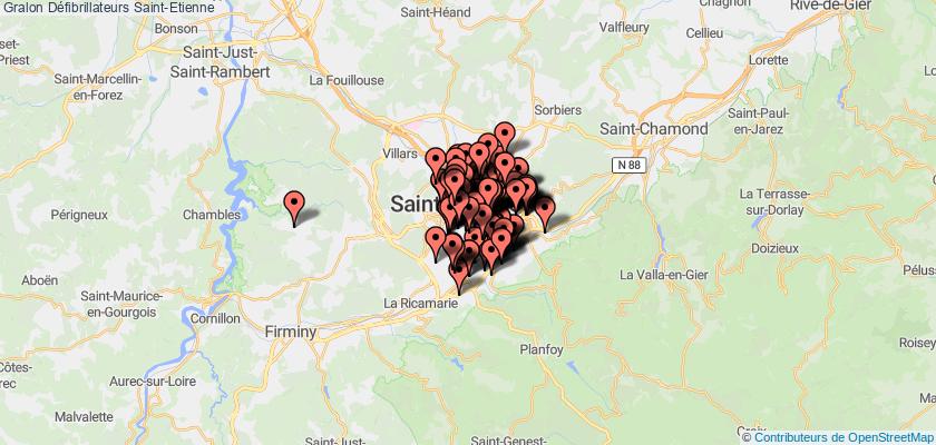 plan défibrillateurs Saint-Etienne