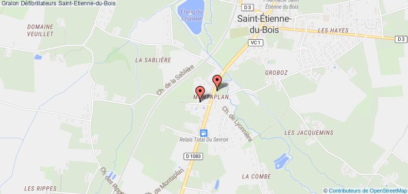 plan défibrillateurs Saint-Etienne-du-Bois