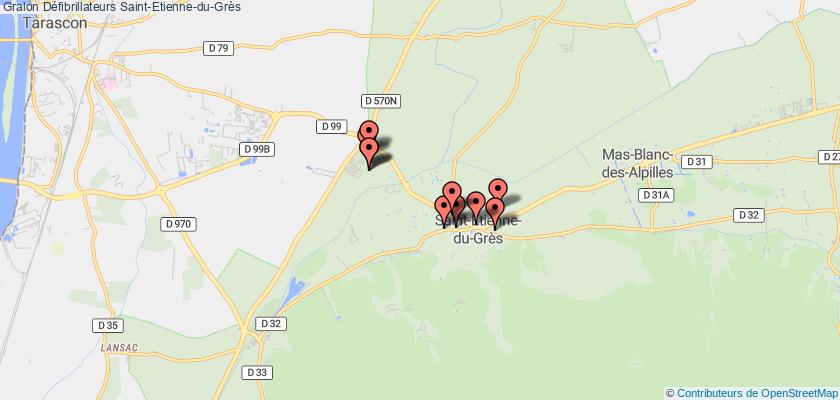 plan défibrillateurs Saint-Etienne-du-Grès