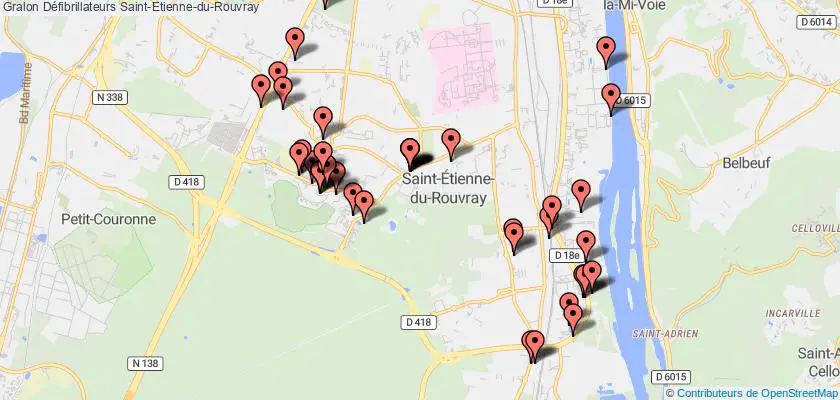 plan défibrillateurs Saint-Etienne-du-Rouvray
