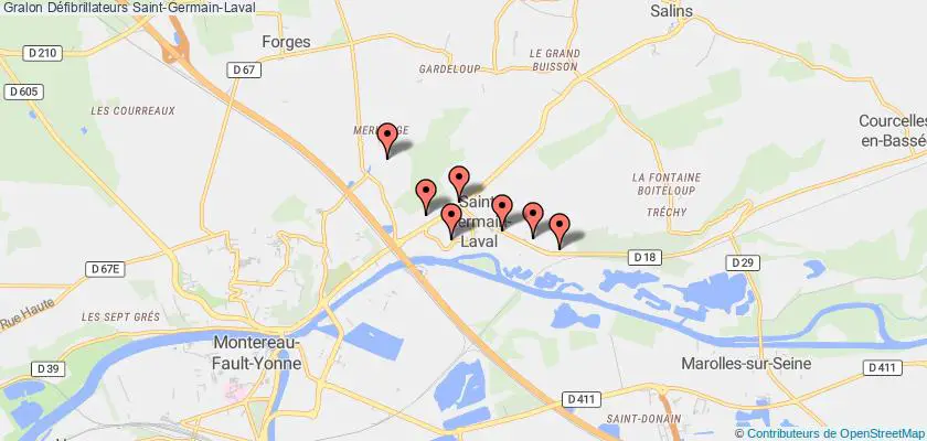 plan défibrillateurs Saint-Germain-Laval