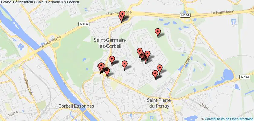 plan défibrillateurs Saint-Germain-lès-Corbeil