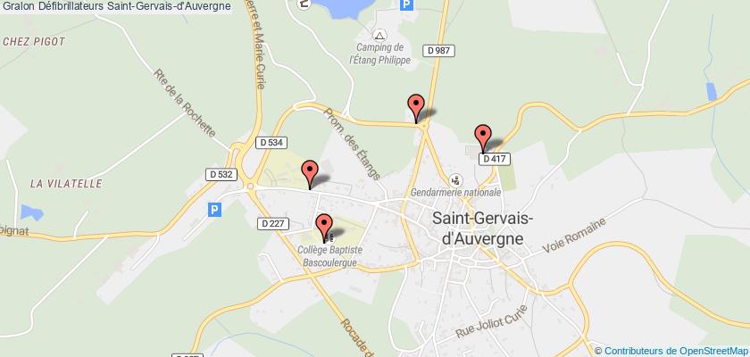 plan défibrillateurs Saint-Gervais-d'Auvergne