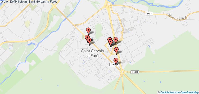 plan défibrillateurs Saint-Gervais-la-Forêt