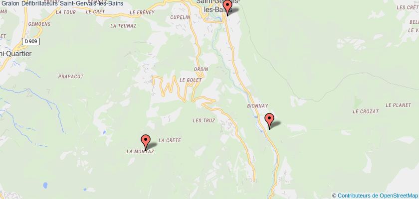 plan défibrillateurs Saint-Gervais-les-Bains