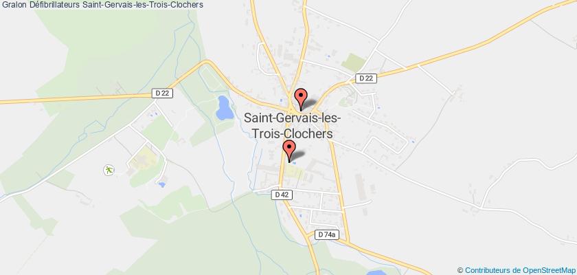 plan défibrillateurs Saint-Gervais-les-Trois-Clochers