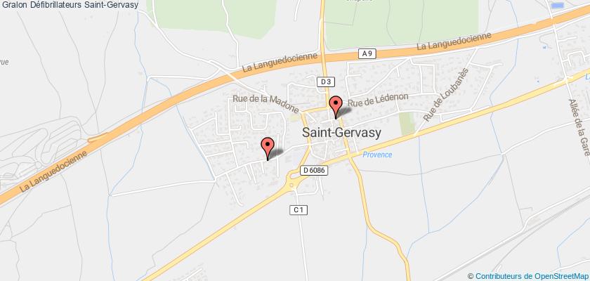 plan défibrillateurs Saint-Gervasy