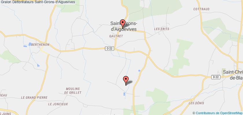 plan défibrillateurs Saint-Girons-d'Aiguevives
