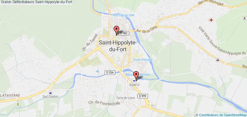 plan défibrillateurs Saint-Hippolyte-du-Fort