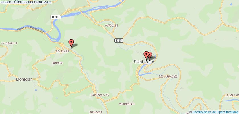 plan défibrillateurs Saint-Izaire
