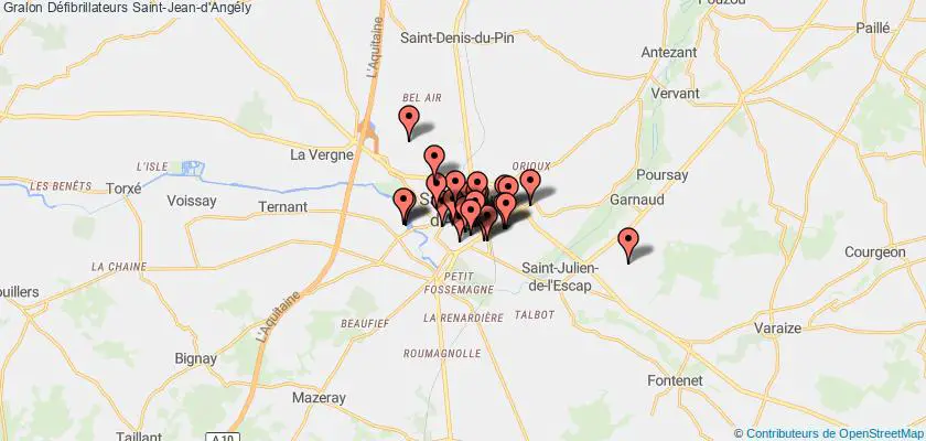 plan défibrillateurs Saint-Jean-d'Angély