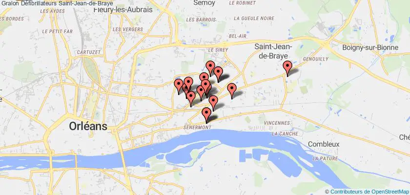 plan défibrillateurs Saint-Jean-de-Braye