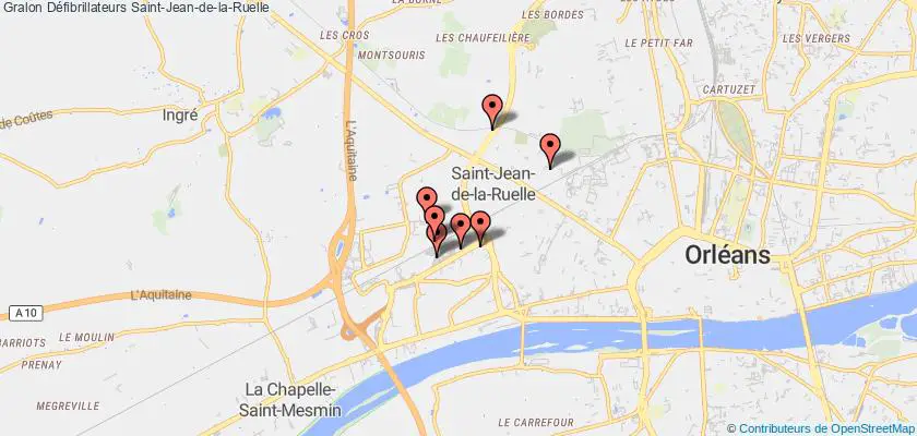 plan défibrillateurs Saint-Jean-de-la-Ruelle