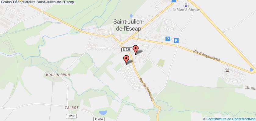 plan défibrillateurs Saint-Julien-de-l'Escap