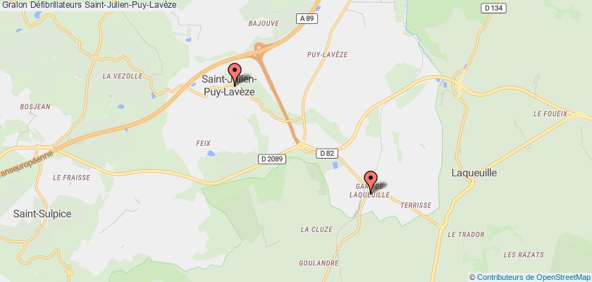 plan défibrillateurs Saint-Julien-Puy-Lavèze
