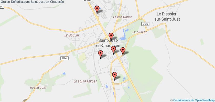 plan défibrillateurs Saint-Just-en-Chaussée