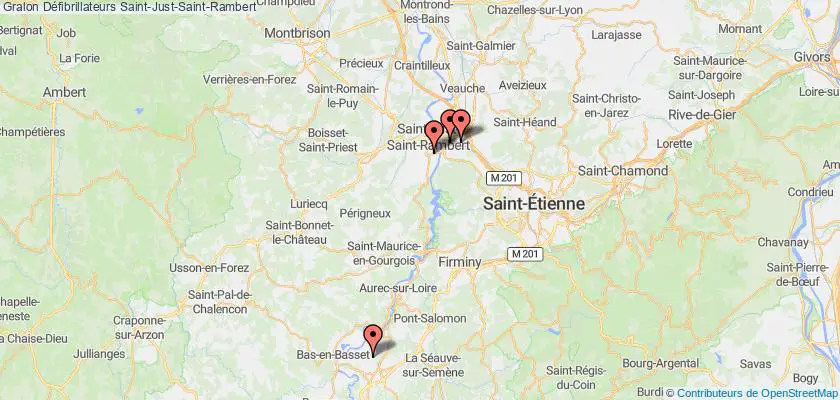plan défibrillateurs Saint-Just-Saint-Rambert