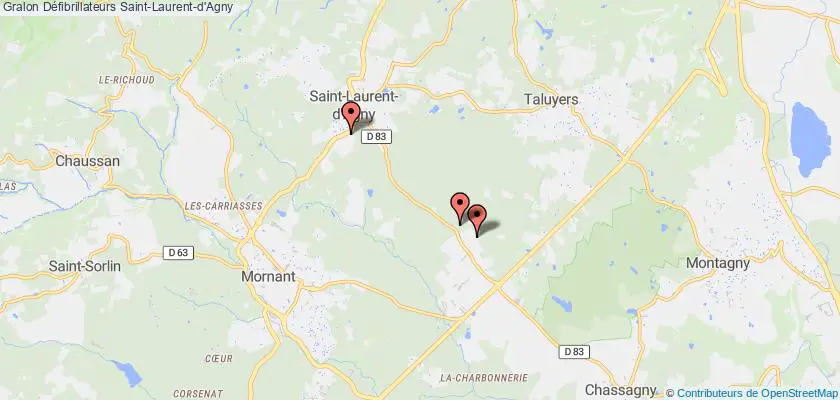plan défibrillateurs Saint-Laurent-d'Agny