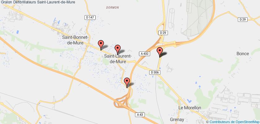 plan défibrillateurs Saint-Laurent-de-Mure