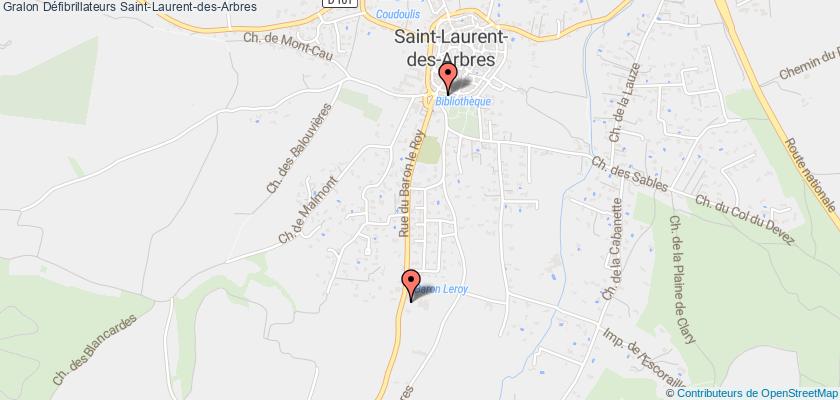 plan défibrillateurs Saint-Laurent-des-Arbres