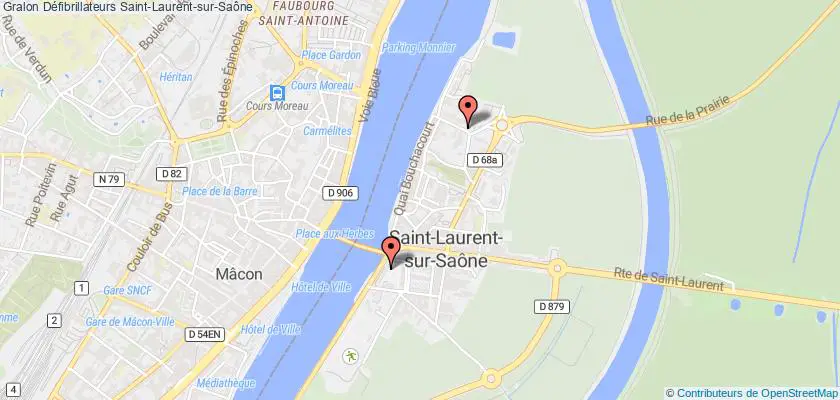 plan défibrillateurs Saint-Laurent-sur-Saône