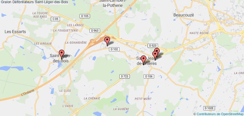 plan défibrillateurs Saint-Léger-des-Bois