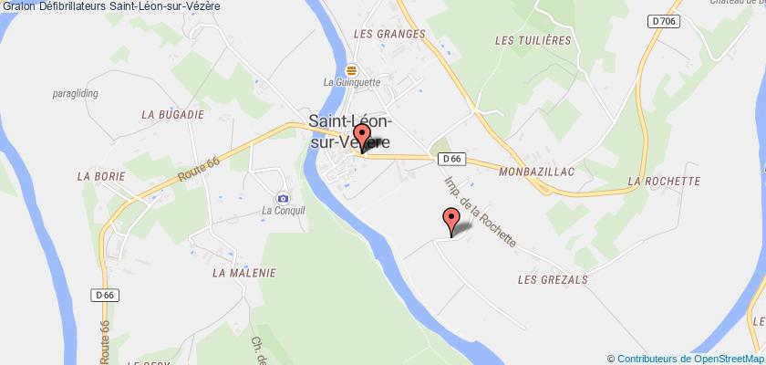 plan défibrillateurs Saint-Léon-sur-Vézère