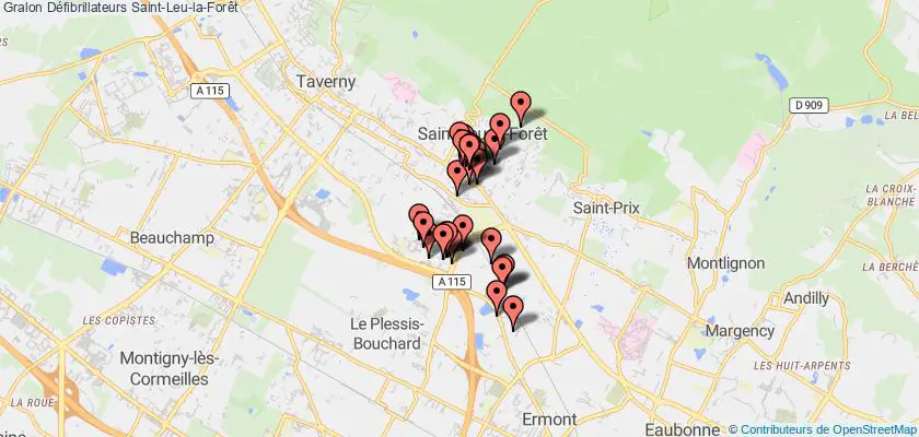 plan défibrillateurs Saint-Leu-la-Forêt