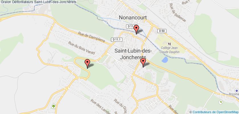 plan défibrillateurs Saint-Lubin-des-Joncherets