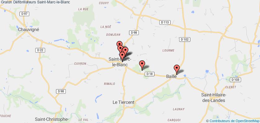 plan défibrillateurs Saint-Marc-le-Blanc