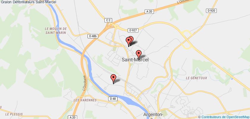plan défibrillateurs Saint-Marcel