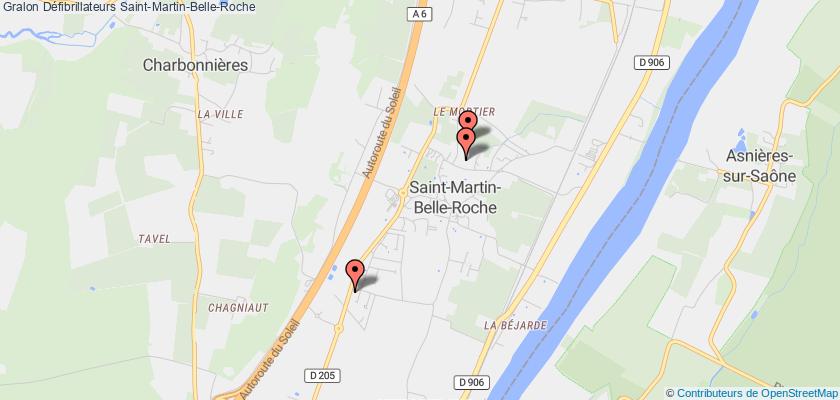 plan défibrillateurs Saint-Martin-Belle-Roche