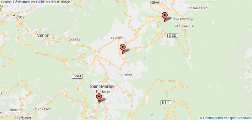 plan défibrillateurs Saint-Martin-d'Uriage
