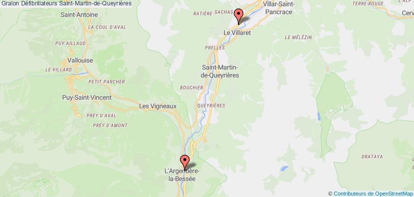 plan défibrillateurs Saint-Martin-de-Queyrières